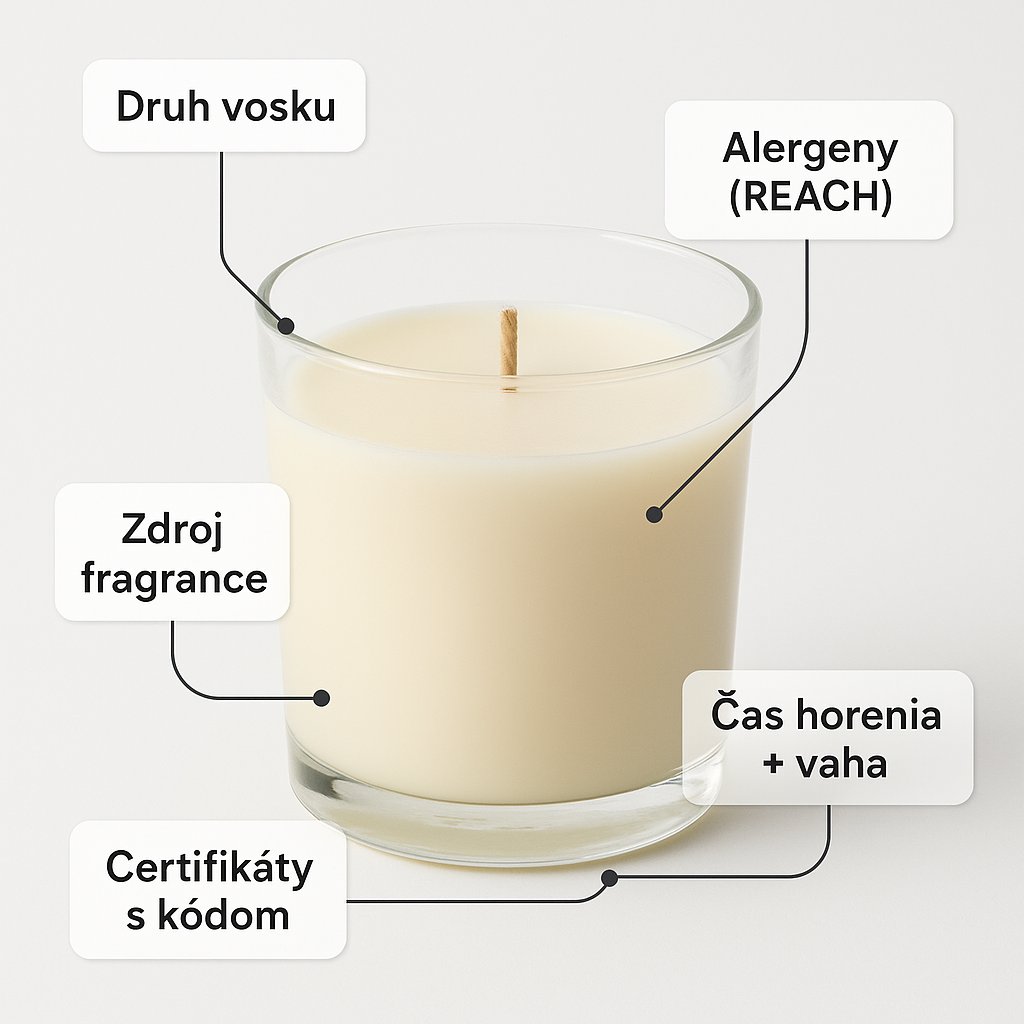 Rankoje laikoma žvakė, lyginant galinę etiketės pusę su RSPO sertifikavimo kodu su žvake, turinčia pliką eko logotipą be numerio
