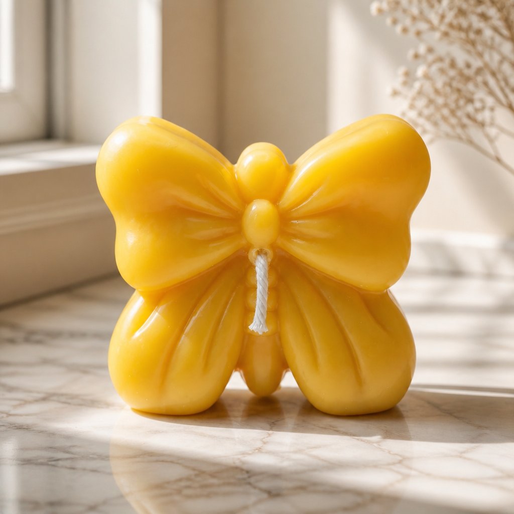 Žvakė Kaspininis Drugelis - Geltona / Žalioji citrina, Bazilikas, Mandarinas